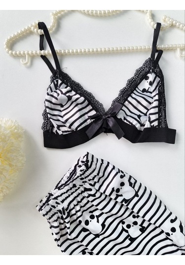 Şortlu Sexy Takım Pijama Takımı Çok Renkli