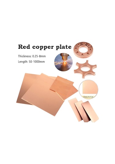 1 Adet Kalınlık 0,25-8mm Uzunluk 50-1000mm %99,9 Saflıkta Bakır Metal Plaka