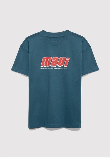 Mavi - Mavi Baskılı Yeşil Tişört 6610412-70771 Mavi