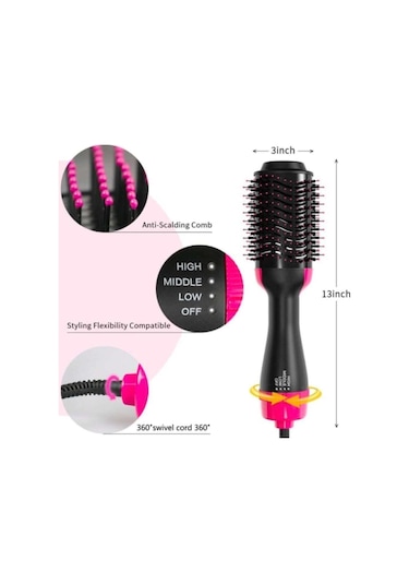 Jasper Saç Şekillendirici ve Düzleştirici Fön Tarağı