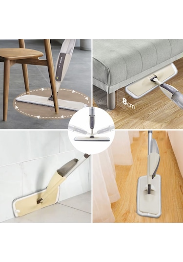 Hymark Sprey Mop Su Deterjan Hazneli 360 Derece Dönen Mikrofiber Bez Temizlik Seti