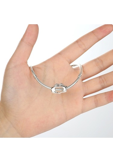 Fastbuy Diy Bilezik Boncuk El Ele Tutan Kalpten Kalbe S925 Ayar Gümüş Boncuk Çok Renkli Takı Çok Renkli