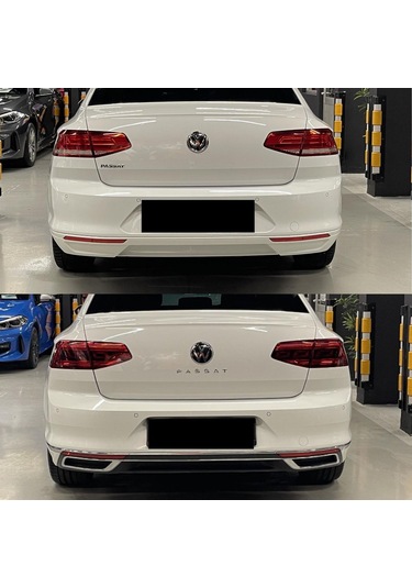 Vw Passat B8.5 Arka Tampon + Parlak Siyah Rline Difüzör 2015 2022
