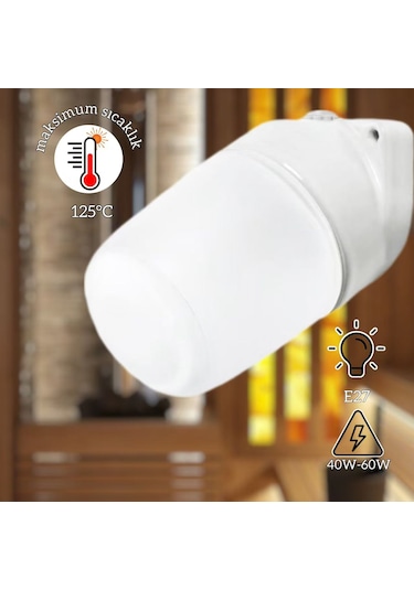 Banyo Ve Sauna İçin Lamba, Beyaz E27