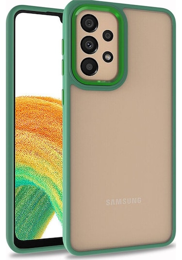 Samsung Uyumlu Galaxy A72 Kılıf Zore Flora Kapak Yeşil
