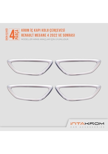 Renault Megane 4 Krom İç Kapı Kolu Çerçevesi 4 Parça 2022 Ve Üzeri Yeni Hb-sd