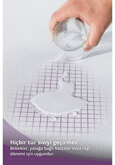 Pamuklu 4 Köşe Lastikli Sıvı Geçirmez Yatak Koruyucu Alez 150x20 Beyaz