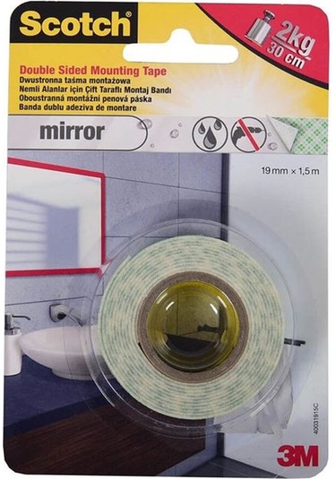 Scotch Ayna Montaj Bandı 19mm X 1,5m 4496w-1915p