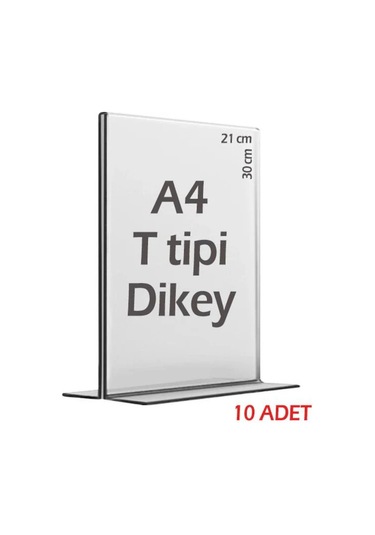 Go Matbaa T Tipi A4 Pleksi Föylük-Plex Broşürlük-10 lu Paket