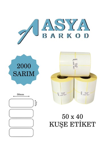 Etiket - Kuşe Etiket 50x40 2000 Sarım 1 Rulo 40x50