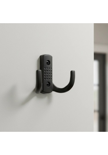 Noktalı Metal Askı Şık Portmanto Askılık Dolap Mobilya Askısı Vidalar Dahil 5 Adet Siyah