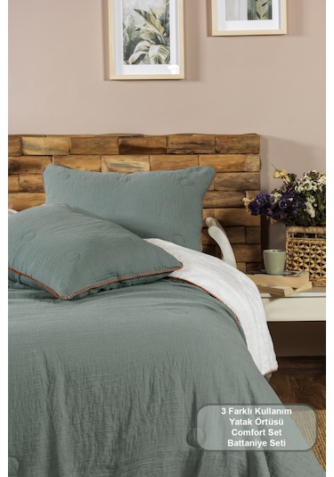 Elart Palermo Comfort Uyku Seti Çift Kişilik 3 Parça 220x240 Cm Yeşil Yeşil