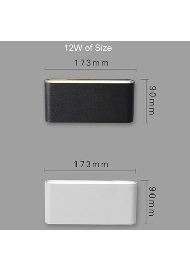 Szypzstore Duvar Lambası Led Su Geçirmez Dış Mekan Ip65 Alüminyum 12w Iç Dekorasyon Beyaz Kabuk Sıcak Işık 8924lc Beyaz