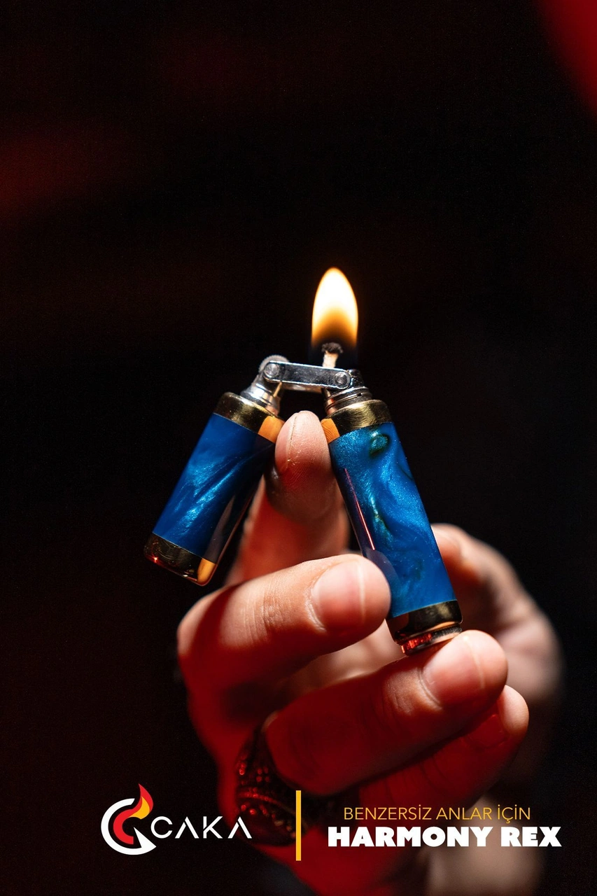 Caka Lighter Harmony Rex Simli Mavi Benzinli Çakmak Mavi