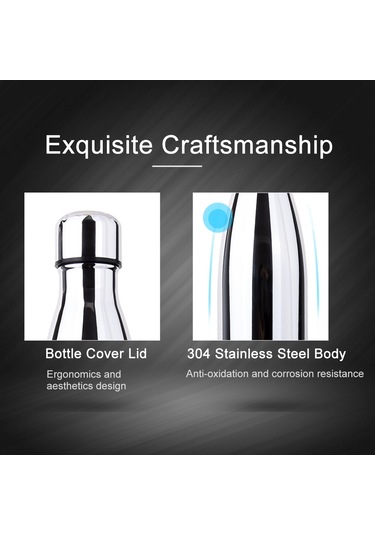 Xiyyadms 500ml Mor Kapaklı Isı Yalıtımlı Kola Şekilli Matara - 304 Çelik İç, Soğuk/sıcak İçeceği Uzun Süre Tutar Mor