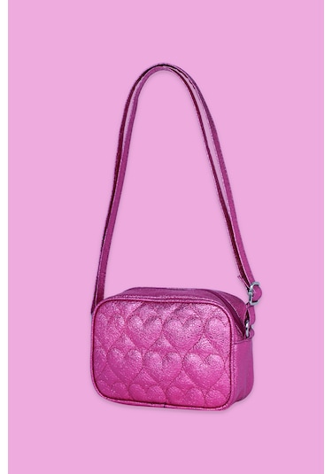 İcone Bag Icone Çocuk Kalp Kapitone Detaylı Omuz Çantası Fuşya