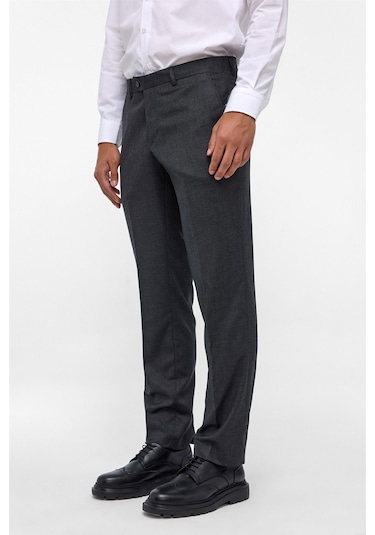 Süvari Siyah Regular Armürlü Pantolon-38627 Siyah