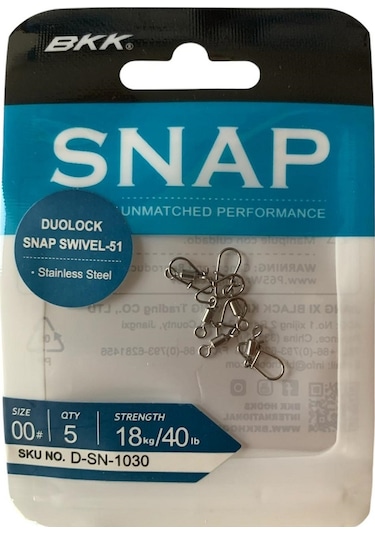Bkk Duolock Snap Swivel-51 No:00 Klipsli Fırdöndü (5'li Paket)