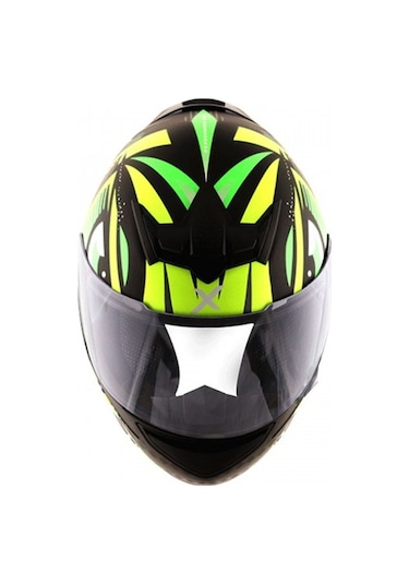 Axor Rage Trogon-E  CE2205 DOT FMVSS218 Motosiklet Kaskı Siyah - Yeşil - Sarı