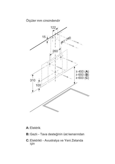 Profilo DVK6J361 59 CM Duvar Tipi Davlumbaz