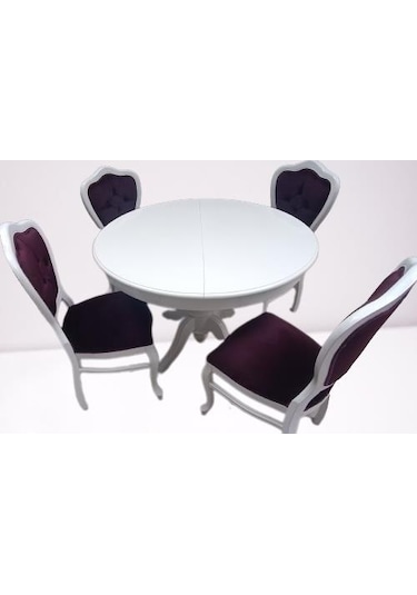 Masa Sandalye Takımı Ihlamur Baba Ayak Model Mdf Tabla 100 Cm Açıl El Yapımı