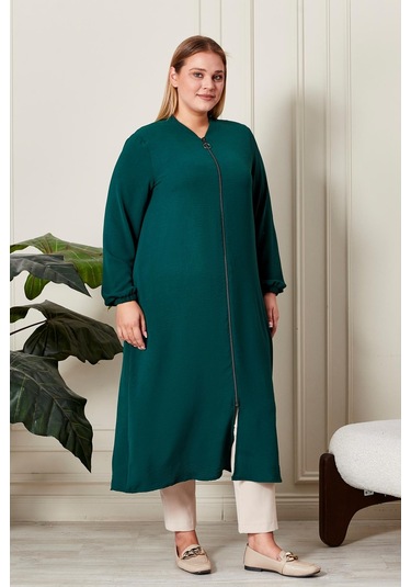 Kadin Buyuk Beden Tesettur Mevsimlik Giy Çık Kap Haki