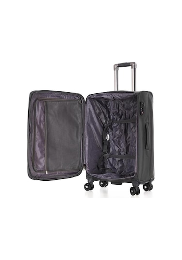 Ççs 620 Kumaş Orta Boy Valiz Gri Mavi