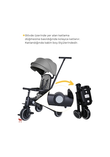 Merkür Bebe Hawk Üç Tekerlekli Bebek Ve Çocuk Bisikleti Gri Gri