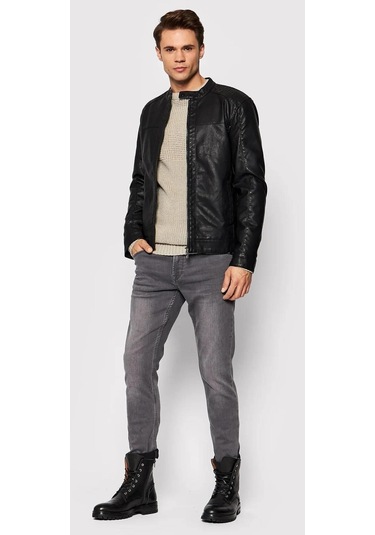 Only & Sons Onsmıke Pu Racer Jacket Otw Vd Erkek Ceket 22012339-siyah Siyah