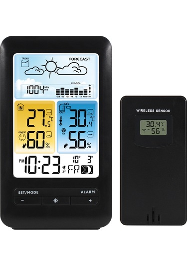 Lcd Hava İstasyonu Alarm Saat Ertelemeli Dijital İç Siyah