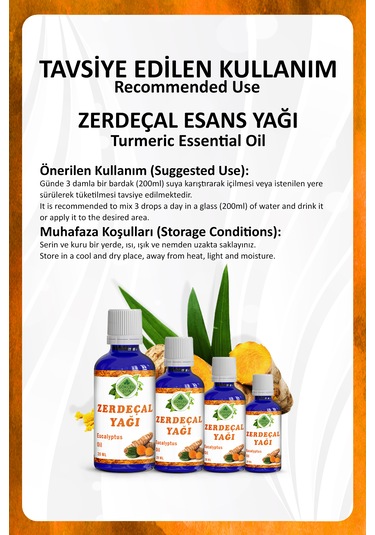 Zerdeçal Yağı Turmeric Essential Oil 20 Ml.