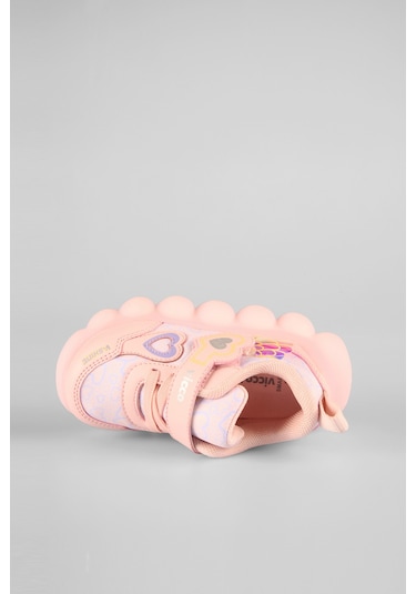 Vicco Süse Işıklı Kız Bebek Pudra Spor Ayakkabı Pudra