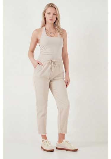 Lela Pamuklu Normal Bel Regular Fit Düz Paça Bayan Pantolon 668Yp42282S4 Koyu Taş