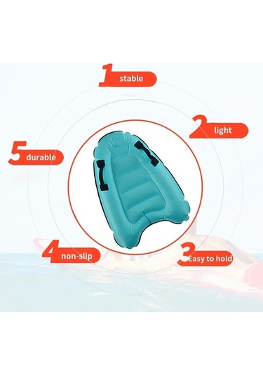 Fortunelane Deniz Sörf Tahtası, Hafif Materyal, Ergonomik Tutamaklı, İçine Hava Atılabilir, Yüzme Öğrenimi İçin, Kırmızı Renk, L