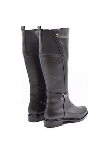 Venüs 20741k Düz Topuk Fermuarlı Klasik Deri Kadın Çizme Siyah