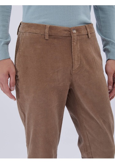 Kip Deve Tüyü Dokuma Regular Fit Kadife Casual Pamuk Karışımlı Pantolon Devetüyü