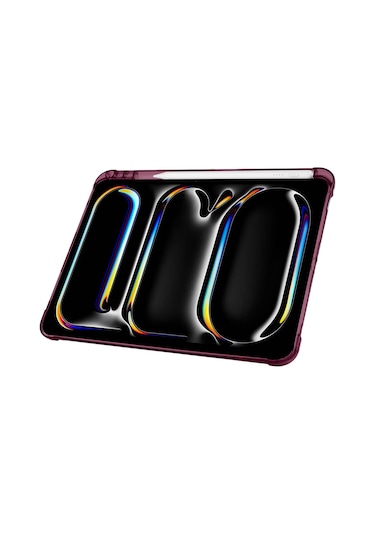 İpad Uyumlu Pro 11 İnç 3.nesil M1 2021 Uyumlu Kılıf Üçgen Katlanabilir Kalem Şarj Bölmeli Kılıf Kapaklı Kılıf