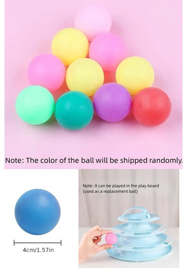 Renkli Kedi Plastik 4 Cm Oyun Topları 20 Adet