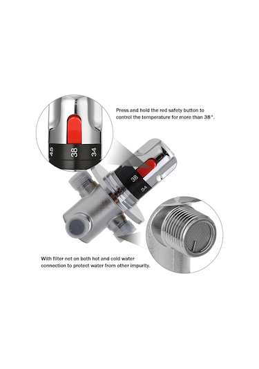 Tenfowee Ev Tipi Termostatlı Karıştırma Vana - Sıcak Ve Soğuk Su Kontrolü İçin Yüksek Kalite
