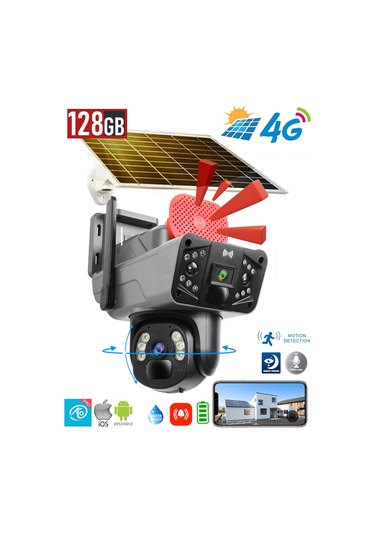 O-kam Solar3915 4g Güneş Enerjili Dual Lens 360 Görüş 128gb -siy