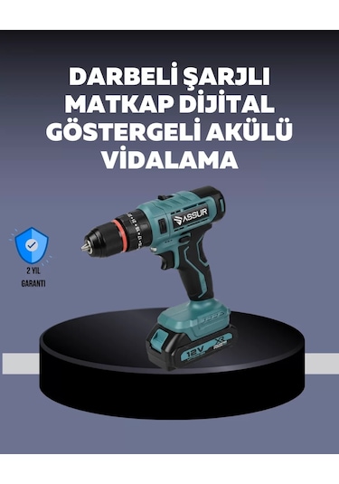 Güçlü Şarjlı Matkap Vidalama Çift Batarya
