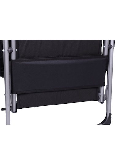 Alin Metal 140 Kg Taşima Kapasiteli Lüks Bardaklıklı Kamp & Piknik Sandalyesi Siyah