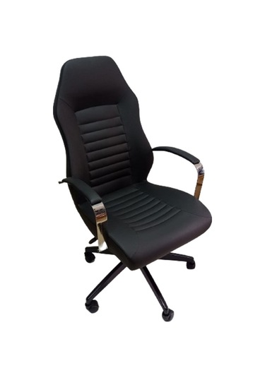 Çalışma Koltuğu Makam Sandalyesi Döküm Süngerli Siyah Metal Ayakl