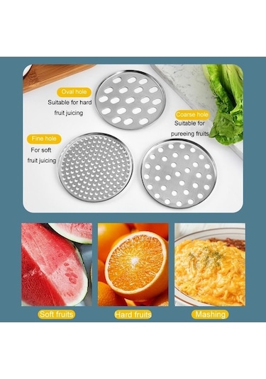 Pazly Cbtx Çelik Patates Presi & Meyve Sıkacağı, 3'ü 1 Arada, Model: 3'ü 1 Araya Meyveli Çok Renkli