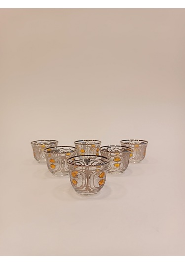 Gümüş Yaldızlı Çay Seti 18 Parça Pax Model Platin Renkli