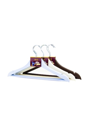 Mcblue 3'lü Ahşap Görünümlü Plastik Elbise Askısı Ahşap