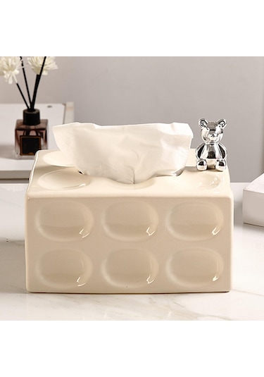 Suntek Mutfak Otel Ofis Beyaz Için Seramik Doku Kutusu Tutucu