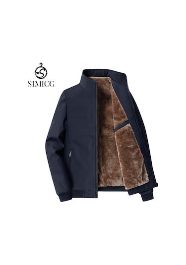 Sımıcg Erkek Sonbahar Ve Kış Kalınlaşmış Sıcak Ceket Mavi