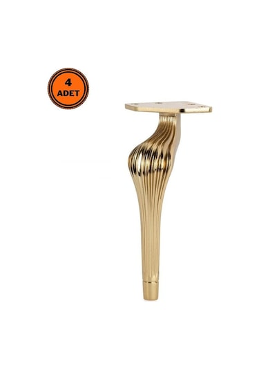 4 Adet Ottoman Lüx Metal Ayak 16 Cm Altın Mobilya Koltuk Ayağı