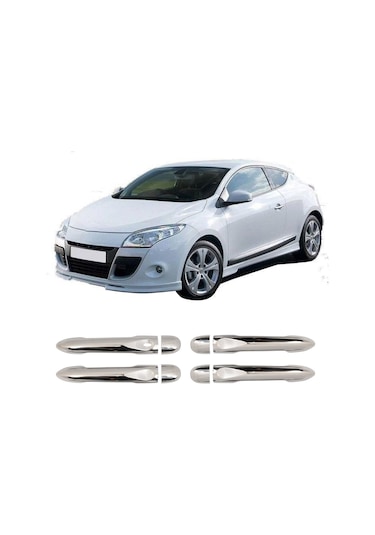 Renault Megane 3 Uyumlu 2010-2016 Krom Kapı Kolu Tek Kapı Sensörlü Paslanmaz Çelik